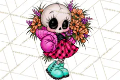 Cute Halloween Skeleton Clipart PNG, Creepy Cute Fall Decor Product Image 5