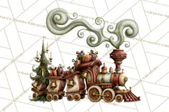 Vintage Christmas Clipart PNG, Christmas Retro Characters Product Image 4