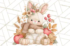 Fall Animals Clipart PNG, Autumn Floral Designs Product Image 2