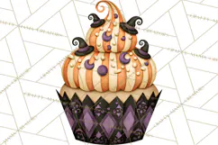 Halloween Cupcake Clipart PNG, Halloween Sweet Treats Product Image 2