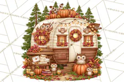 Halloween Camper Clipart PNG Vintage Camping Designs Product Image 5