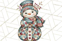 Whimsical Christmas Snowman Clipart PNG Product Image 2