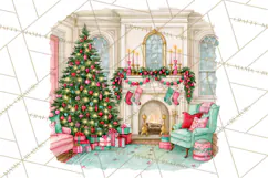 Merry And Bright Christmas Watercolor PNG Product Image 2