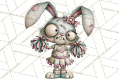Cute Zombie Bunnies PNG Clipart, Halloween Animals Product Image 2