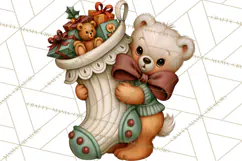 Vintage Christmas Clipart PNG, Christmas Retro Characters Product Image 3