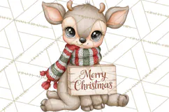 Christmas Animal Clipart PNG, Festive Animals Sign Clip Art Product Image 5