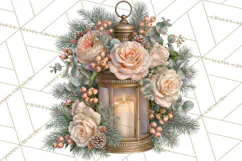 Botanical Christmas Clipart PNG, Winter Flower Decorations Product Image 5