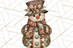 Whimsical Christmas Snowman Clipart PNG Product Image 4