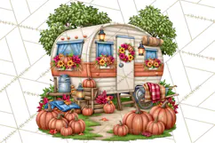 Halloween Camper Clipart PNG Vintage Camping Designs Product Image 4