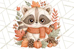 Fall Animals Clipart PNG, Autumn Floral Designs Product Image 3