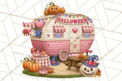 Halloween Camper Clipart PNG Vintage Camping Designs Product Image 2