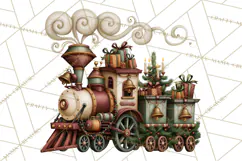 Vintage Christmas Clipart PNG, Christmas Retro Characters Product Image 2