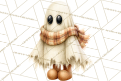 Frayed Fall Ghosts PNG Cozy Autumn Ghost Clipart Product Image 3