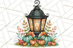 Autumn Village Clipart PNG, Cozy Fall Cottage Town Product Image 3