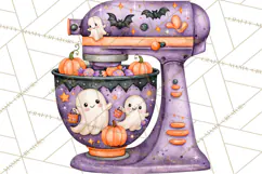Bright Halloween Kitchen Clipart PNG, Spooky Aprons Mixers Product Image 3