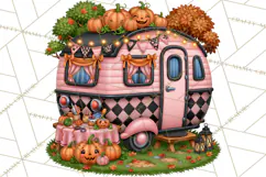 Halloween Camper Clipart PNG Vintage Camping Designs Product Image 3
