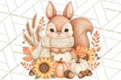 Fall Animals Clipart PNG, Autumn Floral Designs Product Image 4