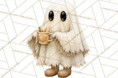 Frayed Fall Ghosts PNG Cozy Autumn Ghost Clipart Product Image 4
