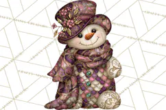 Whimsical Christmas Snowman Clipart PNG Product Image 4
