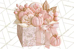 Pink Autumn Cookies Clipart PNG Product Image 4
