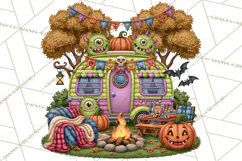 Halloween Camper Clipart PNG Vintage Camping Designs Product Image 4