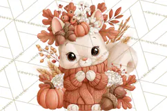 Fall Animals Clipart PNG, Autumn Floral Designs Product Image 5