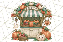 Halloween Village Clipart PNG, Spooky Cottage Town Product Image 5