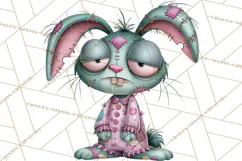 Cute Zombie Bunnies PNG Clipart, Halloween Animals Product Image 5