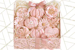 Pink Autumn Cookies Clipart PNG Product Image 5