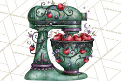 Bright Halloween Kitchen Clipart PNG, Spooky Aprons Mixers Product Image 5