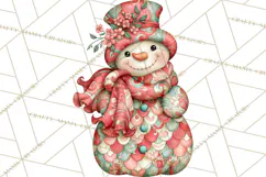 Whimsical Christmas Snowman Clipart PNG Product Image 5