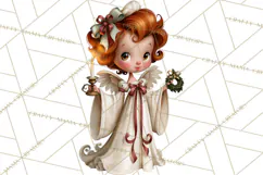 Vintage Christmas Clipart PNG, Christmas Retro Characters Product Image 5