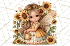 Sunflower Fairy World PNG, Fall Fairies Product Image 2