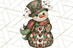 Whimsical Christmas Snowman Clipart PNG Product Image 2