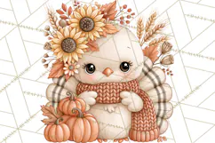 Fall Animals Clipart PNG, Autumn Floral Designs Product Image 2
