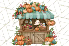 Halloween Village Clipart PNG, Spooky Cottage Town Product Image 2