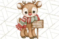 Christmas Animal Clipart PNG, Festive Animals Sign Clip Art Product Image 2