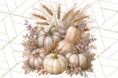 Autumn Botanicals Clipart PNG, Fall Floral Pumpkins Product Image 2