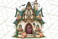 Halloween Village Clipart PNG, Spooky Cottage Town Product Image 3
