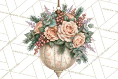 Botanical Christmas Clipart PNG, Winter Flower Decorations Product Image 3