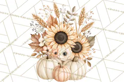 Fall Animals Clipart PNG, Autumn Floral Designs Product Image 3