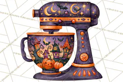 Bright Halloween Kitchen Clipart PNG, Spooky Aprons Mixers Product Image 3