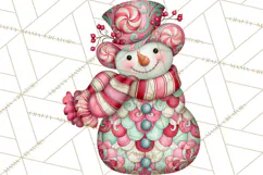 Whimsical Christmas Snowman Clipart PNG Product Image 3