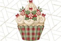 Christmas Paper Cupcake Clipart PNG, Christmas Sweet Treats Product Image 4