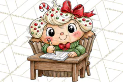 Christmas School Clipart PNG, Teacher Classroom Holiday Png Product Image 3