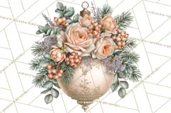 Botanical Christmas Clipart PNG, Winter Flower Decorations Product Image 4