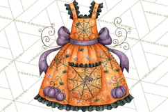 Bright Halloween Kitchen Clipart PNG, Spooky Aprons Mixers Product Image 4