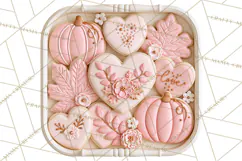 Pink Autumn Cookies Clipart PNG Product Image 4