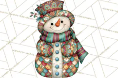 Whimsical Christmas Snowman Clipart PNG Product Image 4