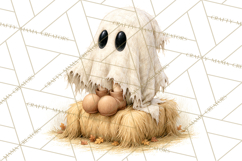 Frayed Fall Ghosts PNG Cozy Autumn Ghost Clipart Product Image 4